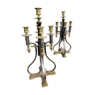 Pair of candlesticks with bayonet