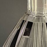 Art deco liqueur set, carafe & 6 glasses, cut double crystal, cubist decor, karl palda