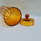 Large fluted blown glass jar