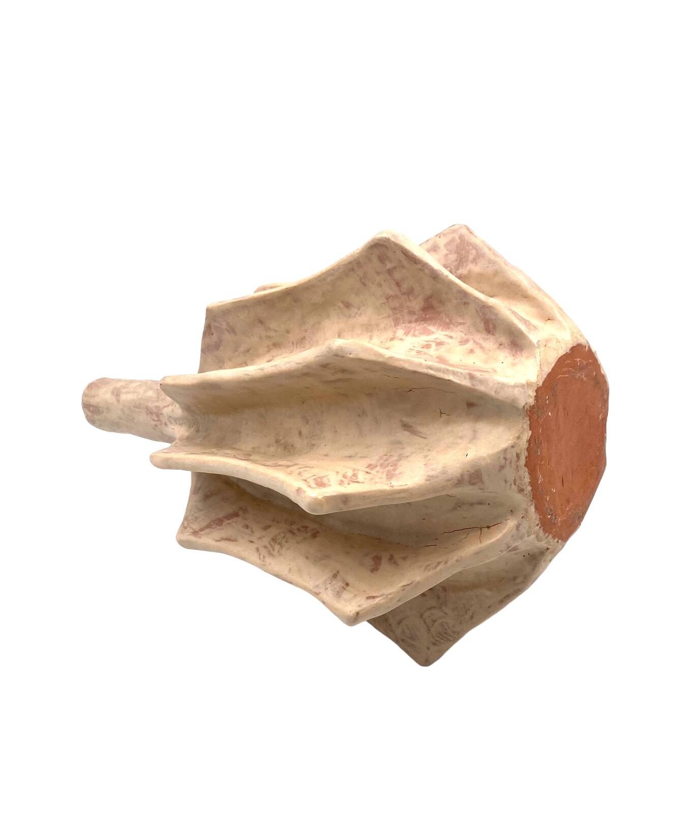 Organic modern white earthenware vase, France 1970s