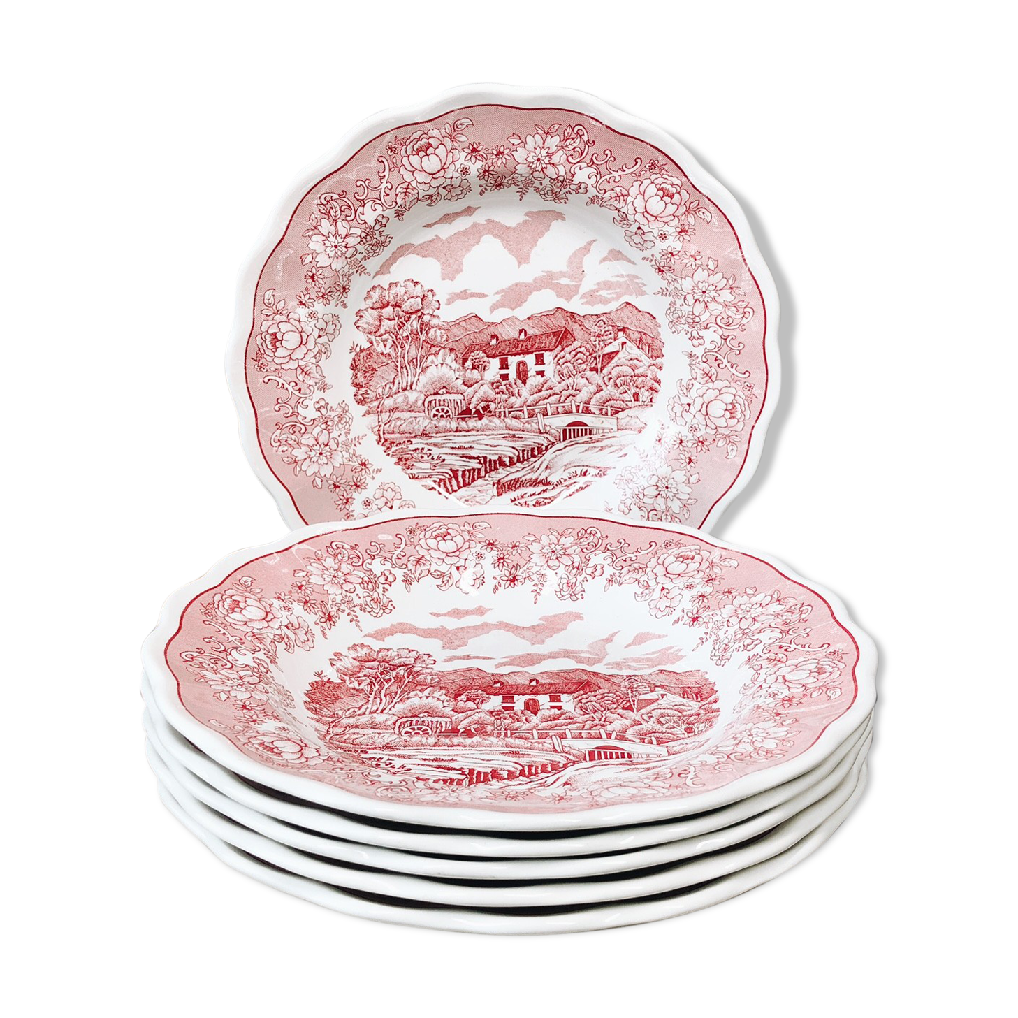 6 hollow plates, made in Italy