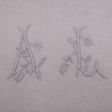12 monogrammed cotton pad towels AL - Circa 1900
