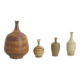 Small Mid-Century Scandinavian Modern Collectible Brown Stoneware Vases by Gunnar Borg, Set of 4
