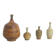 Small Mid-Century Scandinavian Modern Collectible Brown Stoneware Vases by Gunnar Borg, Set of 4