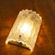 Large pressed glass and brass wall lamp, Denmark, 1960s