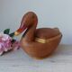 Vintage Chinese wicker duck – woven basket from the 1970s with a lid.