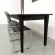 Grande Table de Ferme Années 50 en Bois Brûlé (Shou Sugi Ban) – L245 cm