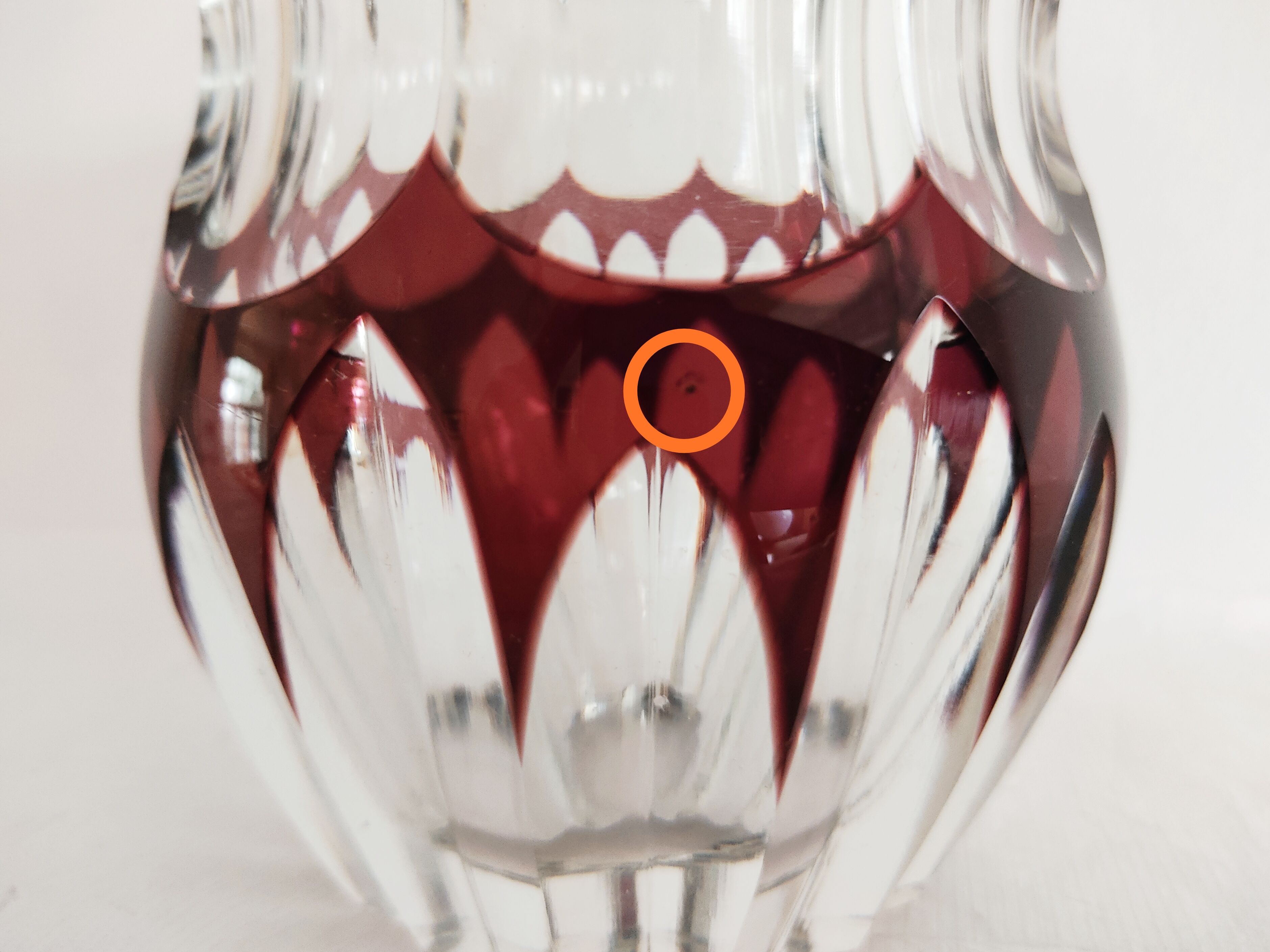 Val Saint Lambert plum crystal vase