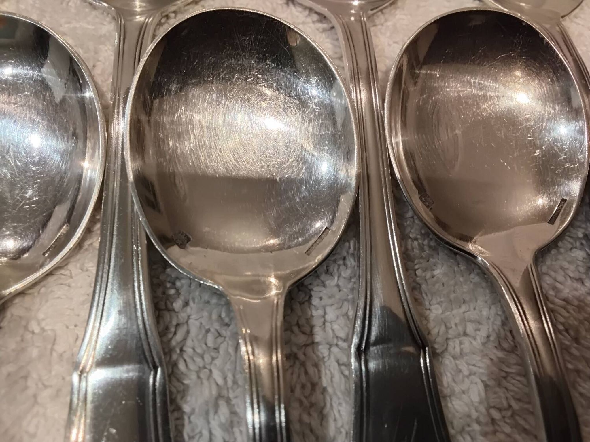 12 silver-plated ice cream scoops, goldsmith Boulenger Regence Berry