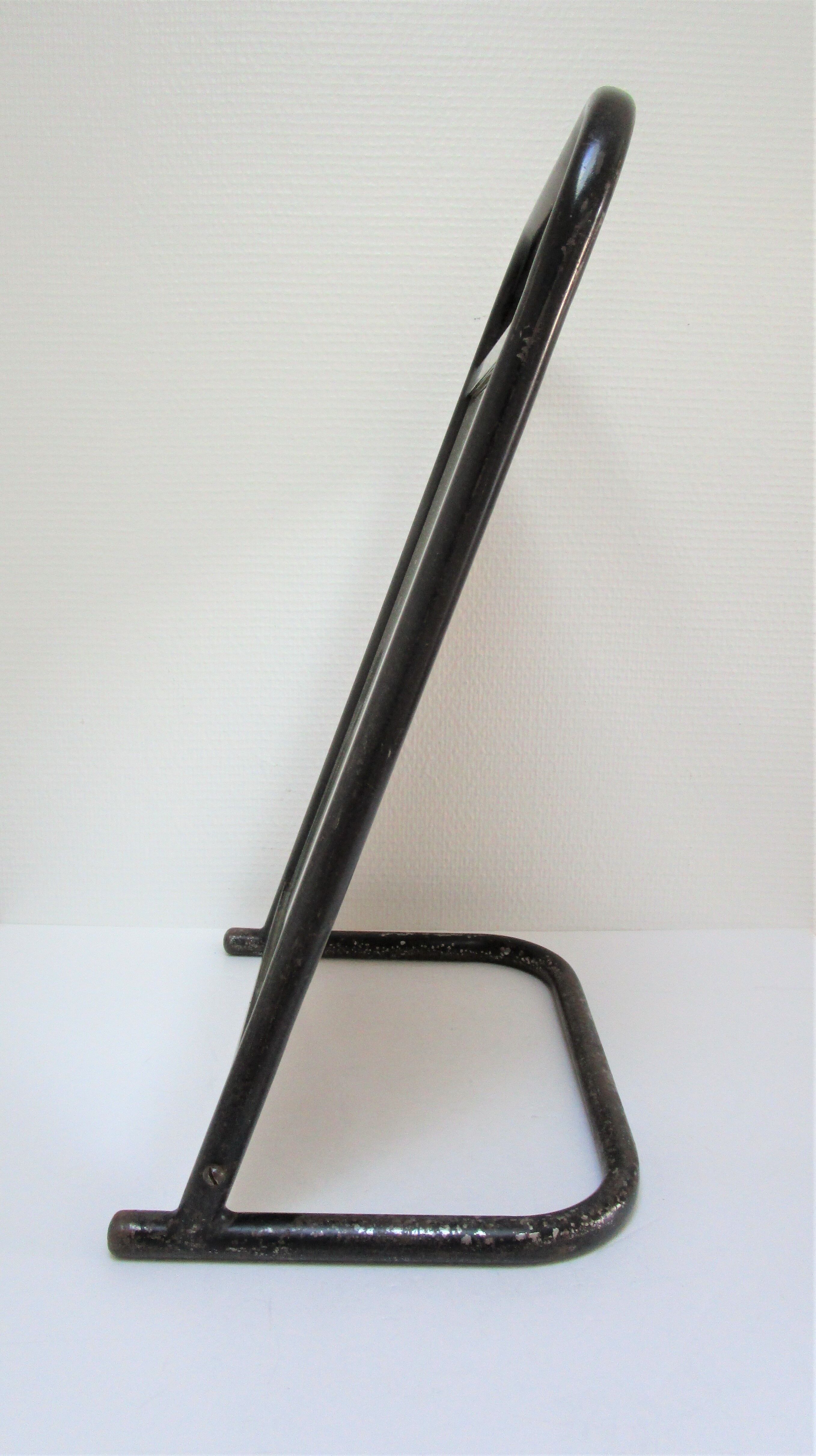 Vintage patinated metal shoe mirror