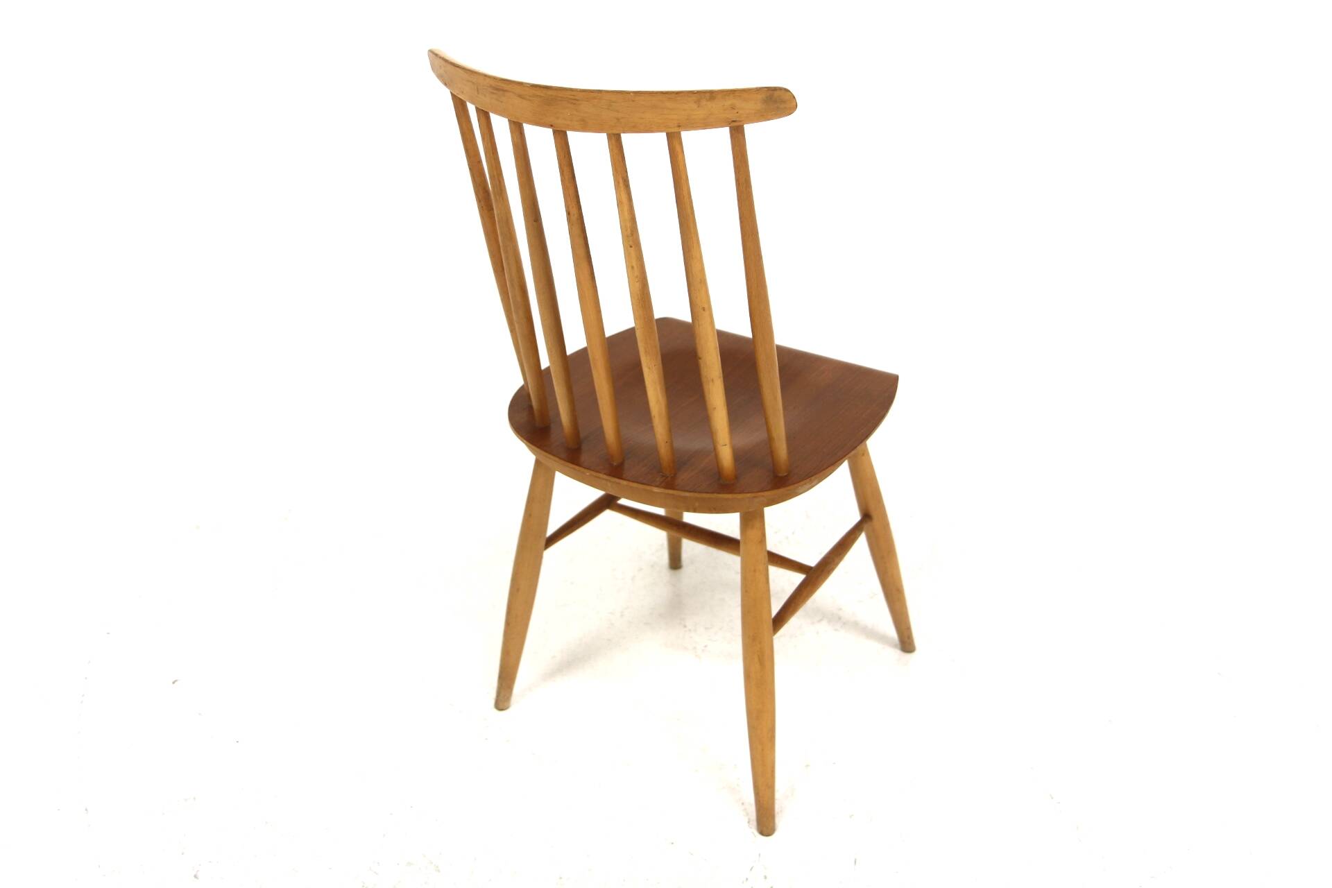 Set of 4 Scandinavian "Pinnstol" beech chairs, Sweden, 1960