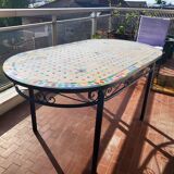 Moroccan outdoor table, ceramic