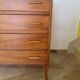 Cabinetmaker's chest of drawers - 4 drawers - golden oak - with oblique profile - compass feet - 1950
