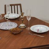 Solid wood octagonal dining table, Art Deco, France.