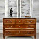 Louis XVI style chest of drawers in cherry wood, 20th century period