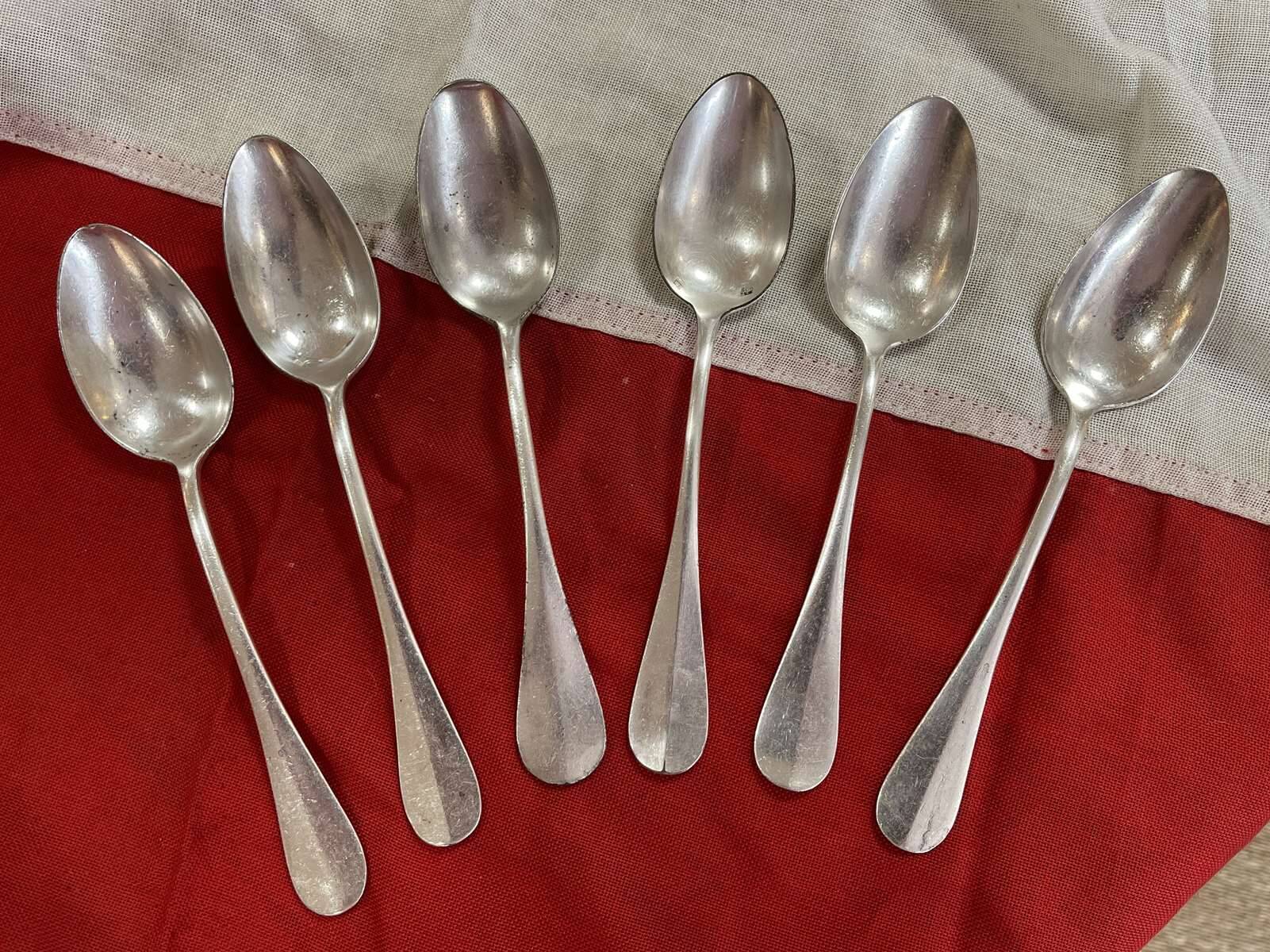 Set of 6 silver-plated French Navy dessert spoons