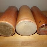 Lot de 3 bouteilles en grès marron