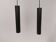 Two cylinder-shaped hanging lamps in black lacquer