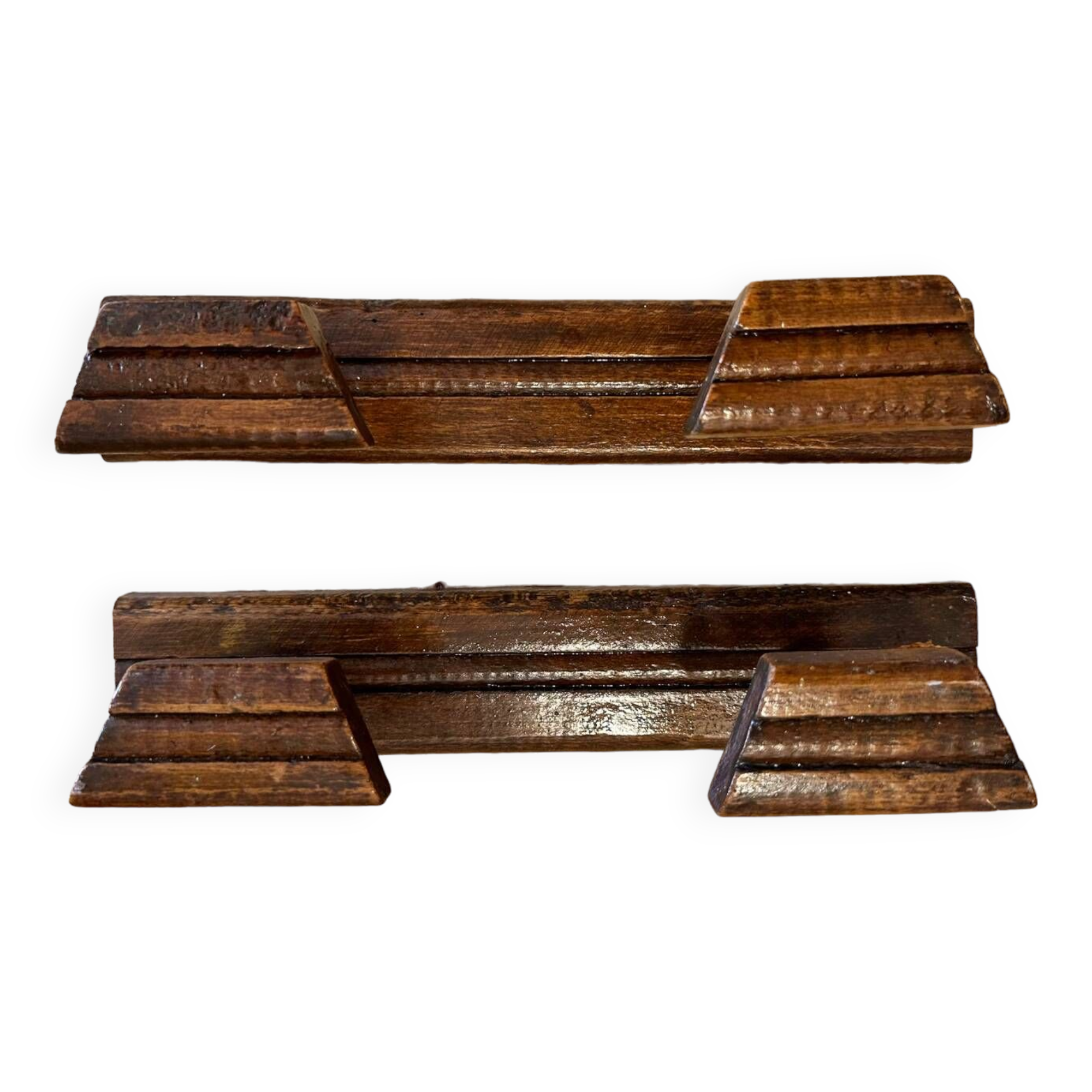 Set of 2 wooden coat hooks