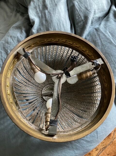 Lustre/basket ceiling / brass hot air balloon and glass