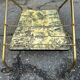 Vintage gold folding wheeled dessert trolley Toile de Jouy 1970s bar furniture