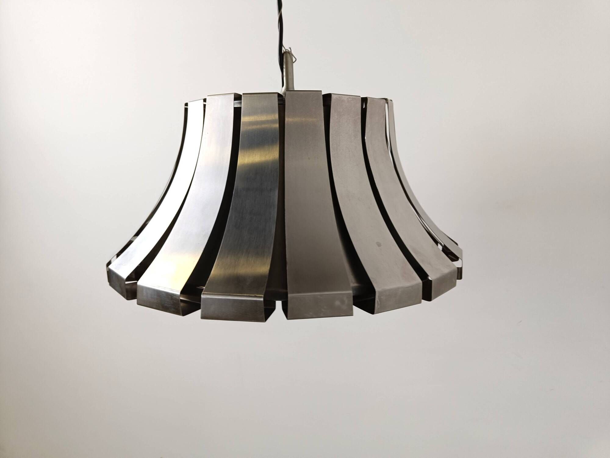 Mid-Century Steel Suspension Lamp by E. Martinelli for Martinelli Luce, Italy, 1960s