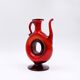 Vintage red blown glass carafe "Anneau"
