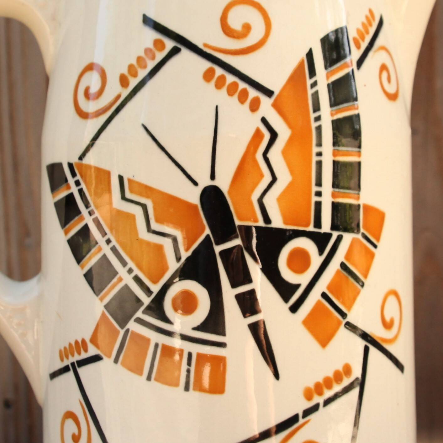 Badonvillier ceramic water carafe, butterfly model