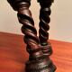 Brutalist turned wood candlesticks from the 60s