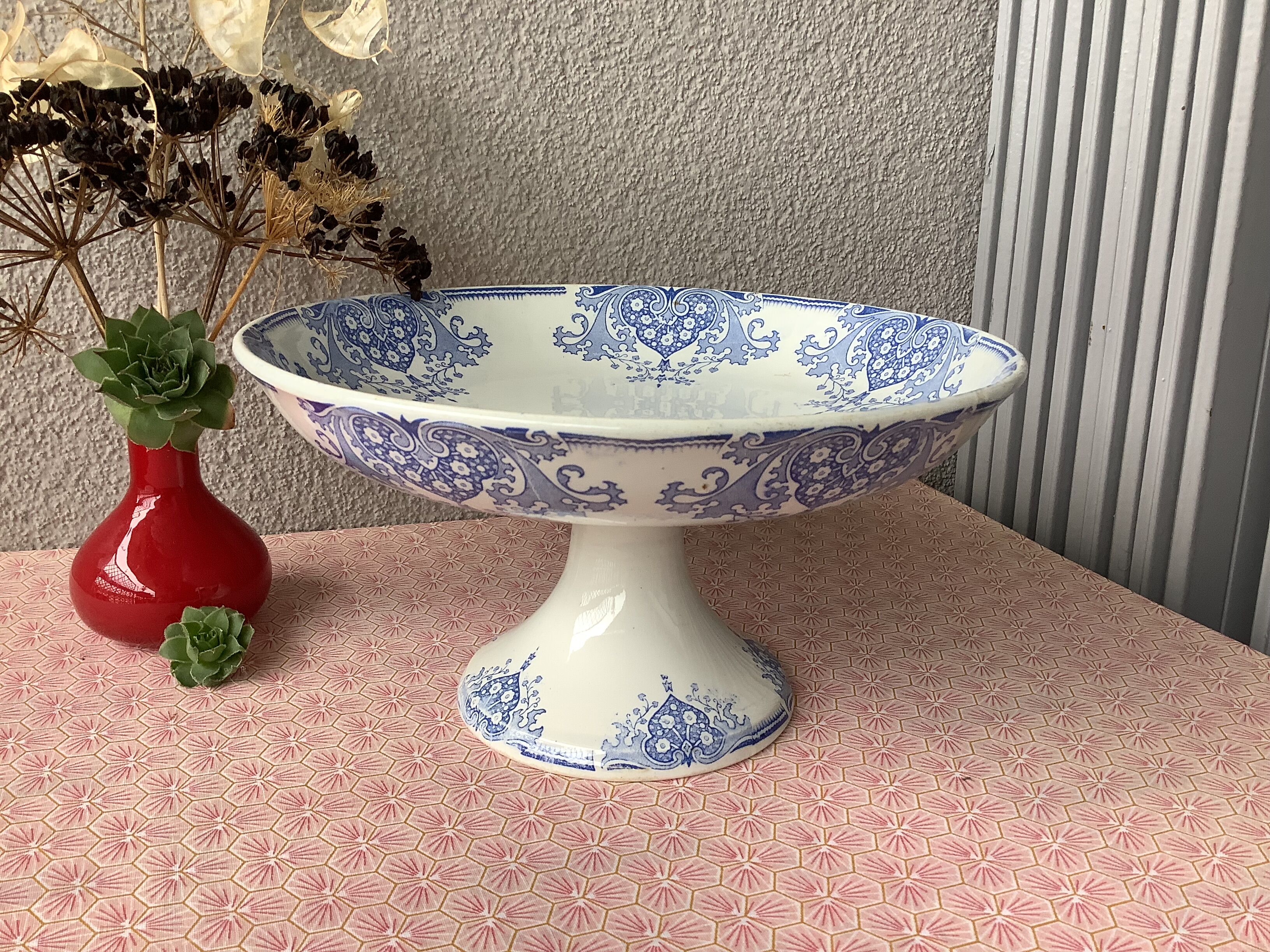 Compotier terre de fer piedouche 19th