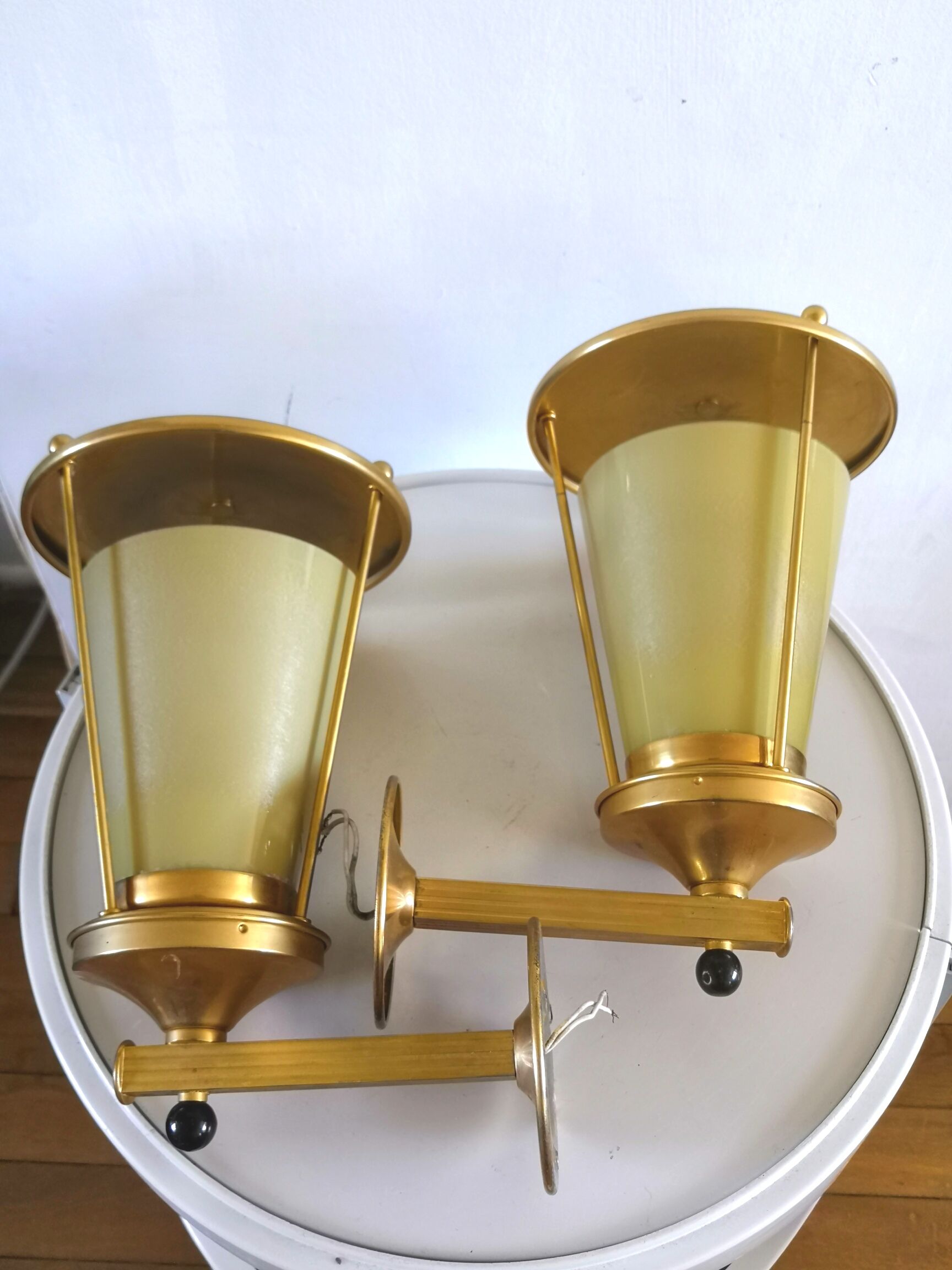 Pair of 50s design wall lamps