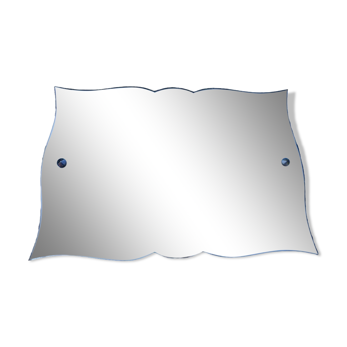 Mirror moustache Art Deco 1940 copper silver