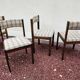 Ensemble de 4 chaises en bois et tweed 70'