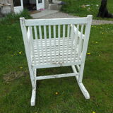 Rocking chair white wood outside or inside