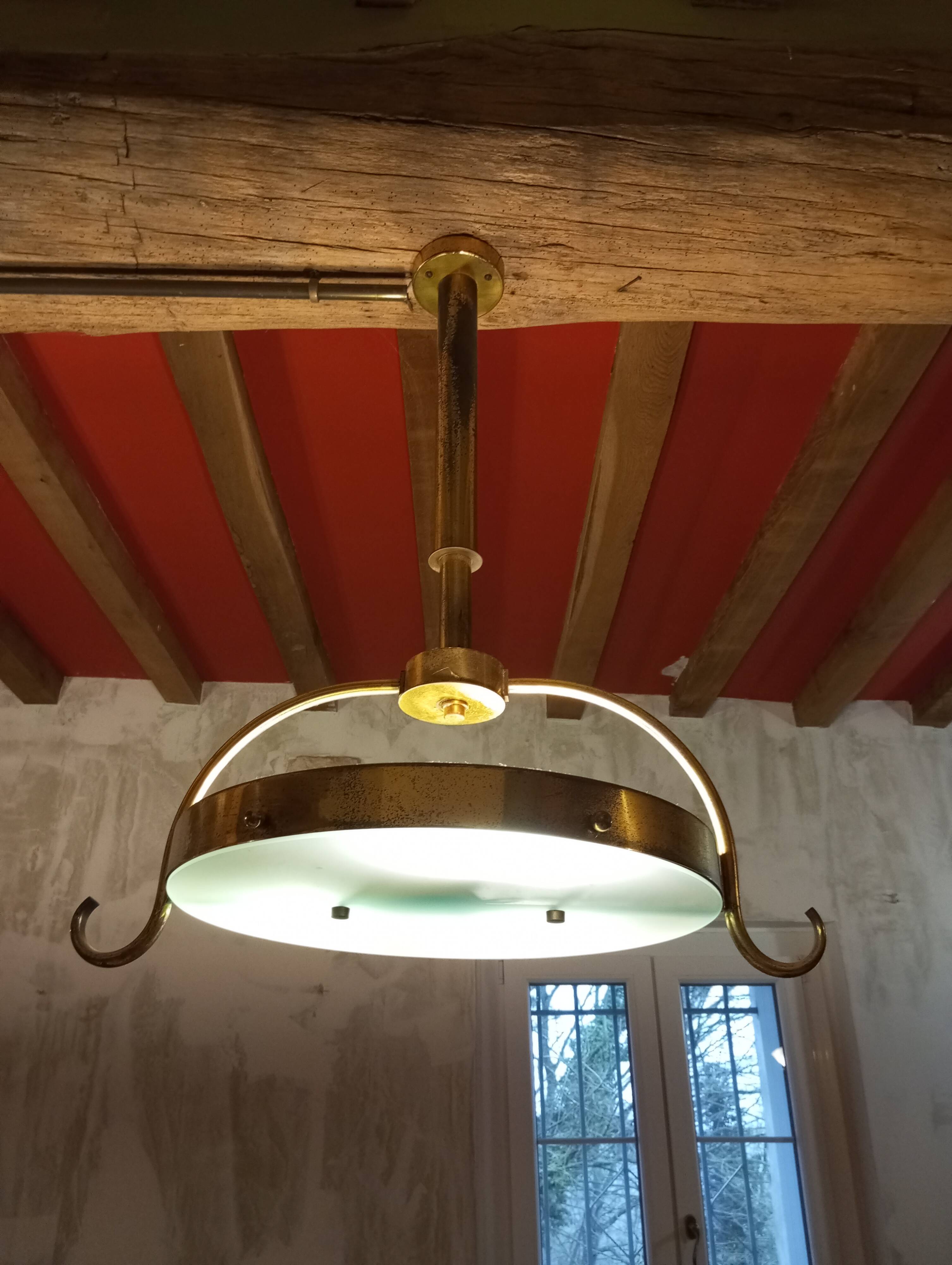 2 gold metal chandeliers