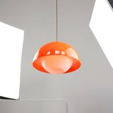 Italian Space Age Pendant in Chrome and Orange Plexiglass, 1970s