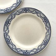 2 antique flat plates made of ironstone "Directoire" Salins