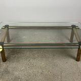 Vintage Italian coffee table 80'S in brass and iron