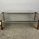 Table basse italienne vintage 80'S en laiton et fer