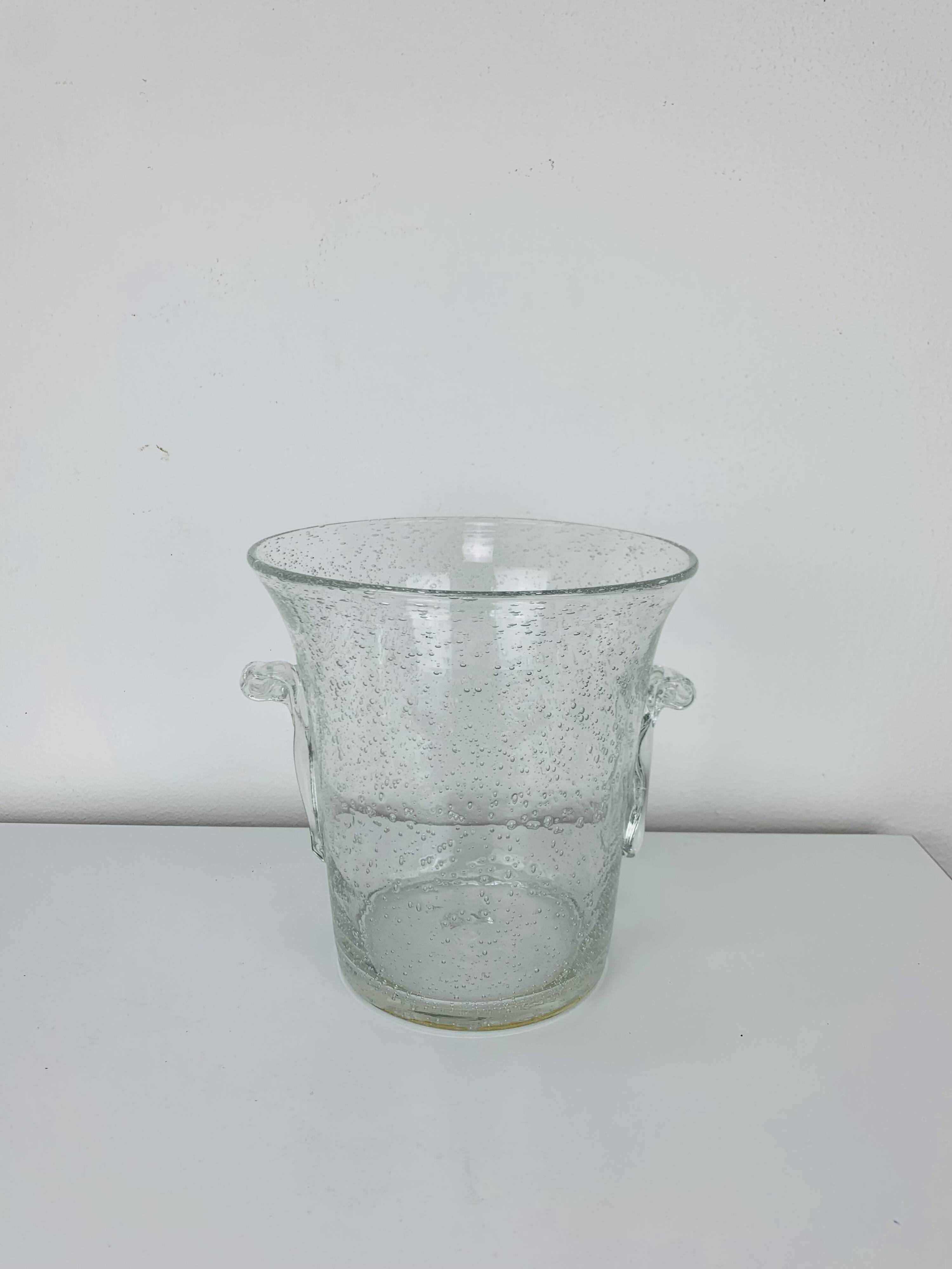 Vintage Biot bubble glass ice bucket