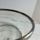 Glass and silver-plated metal salad bowl, silver rim.