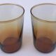 2 verres anciens  Verre ambre transparent