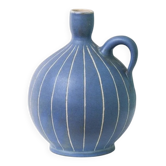 Blue ceramic vase by Carl Fischer for PGH B_x0000_fcrgel, 14x12x12 cm, Mid-Century Keramik, 1960s