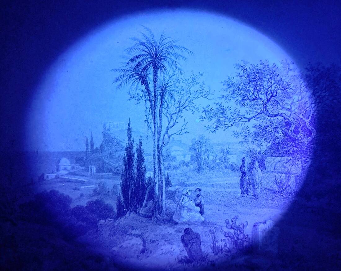 19th century orientalist painting, Algerian landscape, signed watercolor drawing