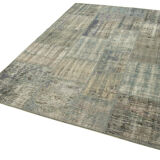 Hand-knotted oriental vintage 175 cm x 245 cm grey patchwork carpet