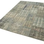 Hand-knotted oriental vintage 175 cm x 245 cm grey patchwork carpet