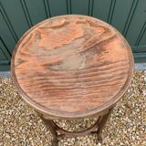 Curved wooden bistro stool