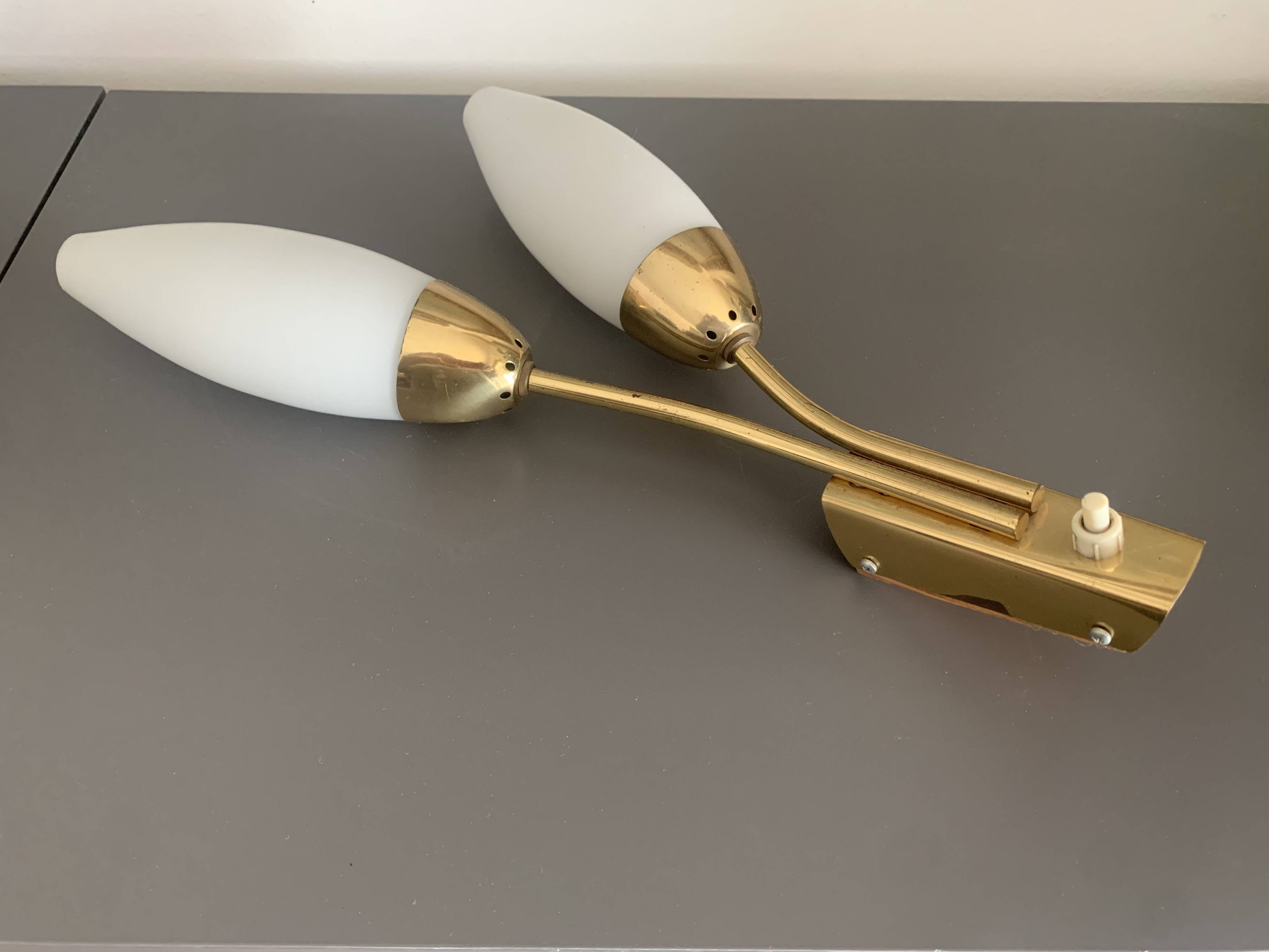 Wall lamp with glass shades, 1960s