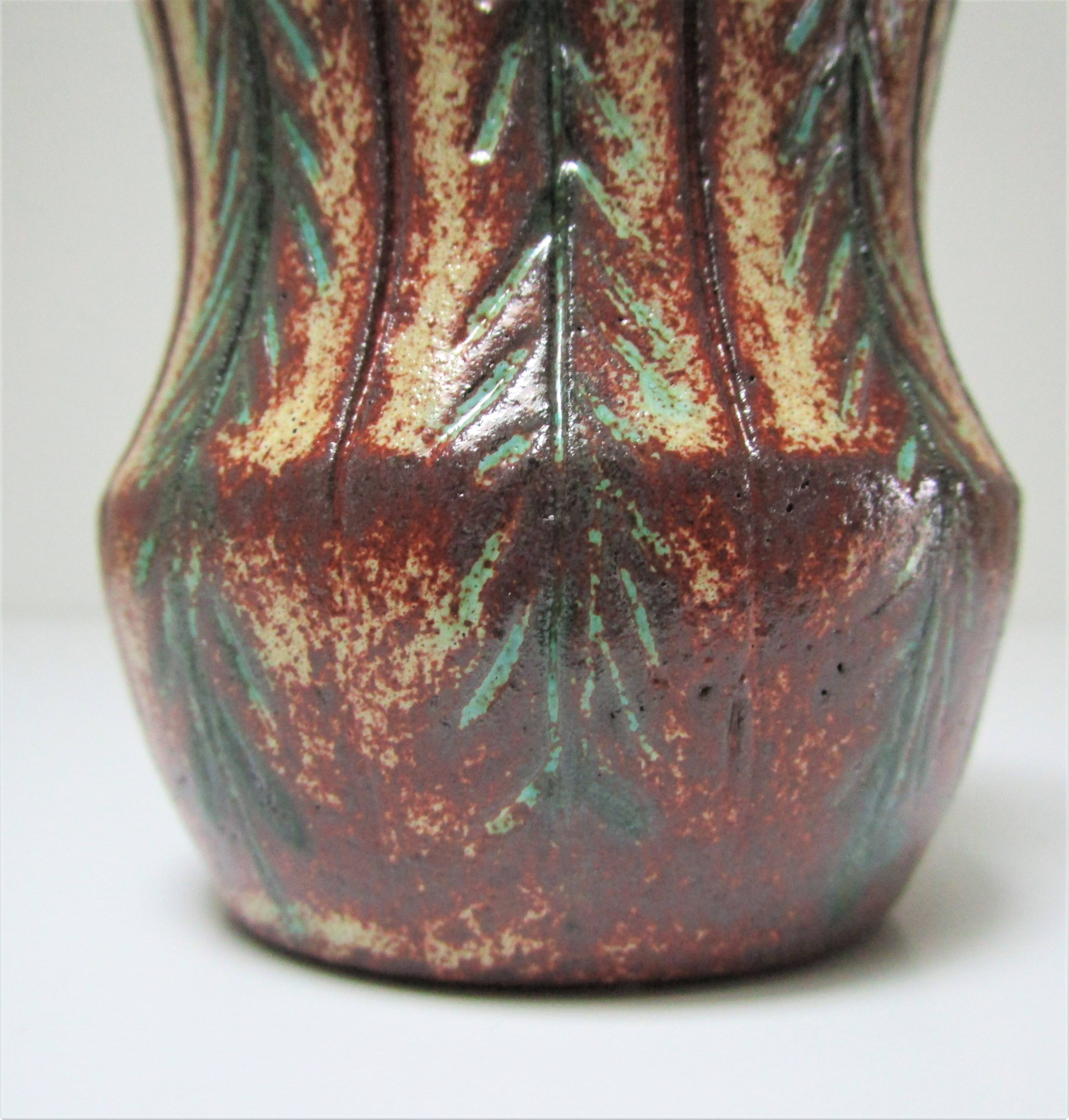 Vase accolay ceramic plant decoration signed