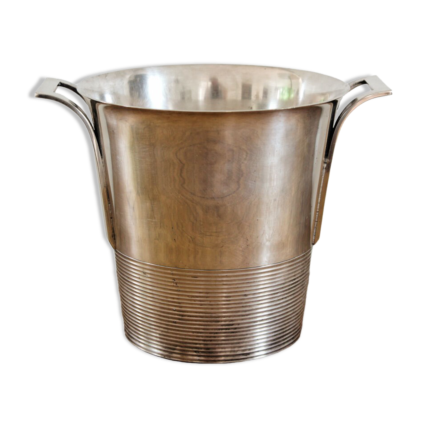 Art Deco champagne bucket, silver metal